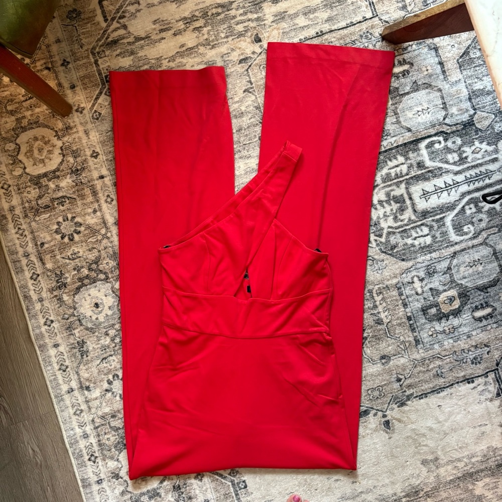 Revolve NBD Red jumpsuit Scorpio Season Sleeveless Cut Out size L - Picture 3 of 8